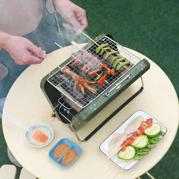 ArmyGreen Compact Stainless Steel Charcoal Grill